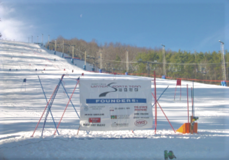 "Founders" Banner and original snow towers from the early days of DCWST.